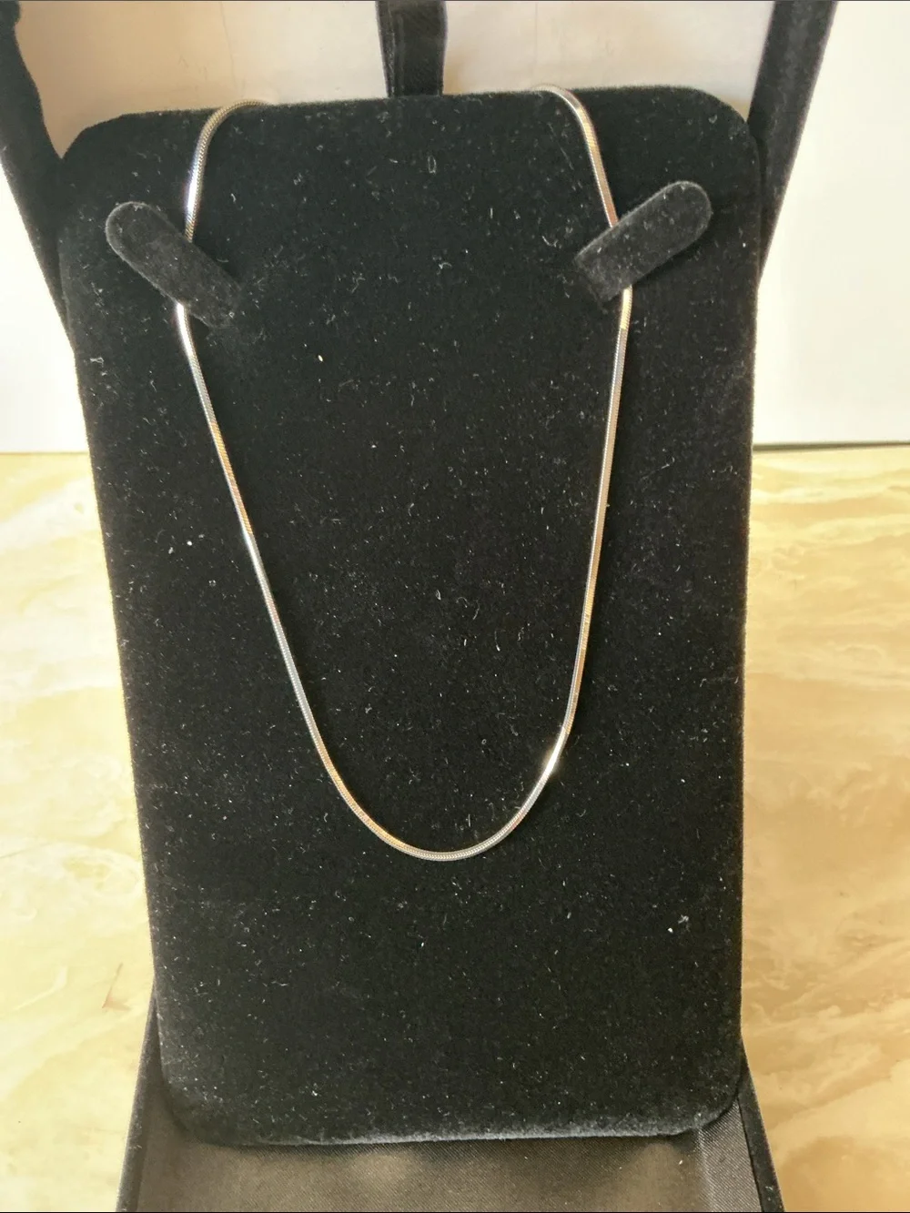 Sterling Silver Chain Necklace - Sleek Flat Herringbone Style